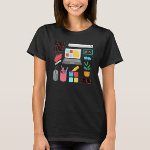 Code Like A Girl Coder Programmer Software Develop T-Shirt