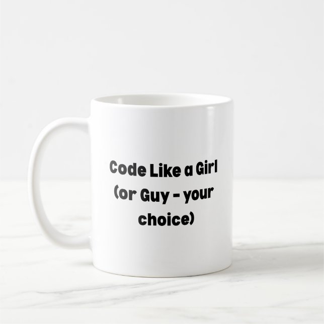 Code Like a Girl Mug – Empowering Gift for Women  (Left)