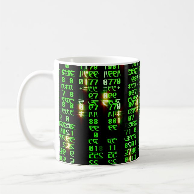 Code matrix coffee mug (Left)