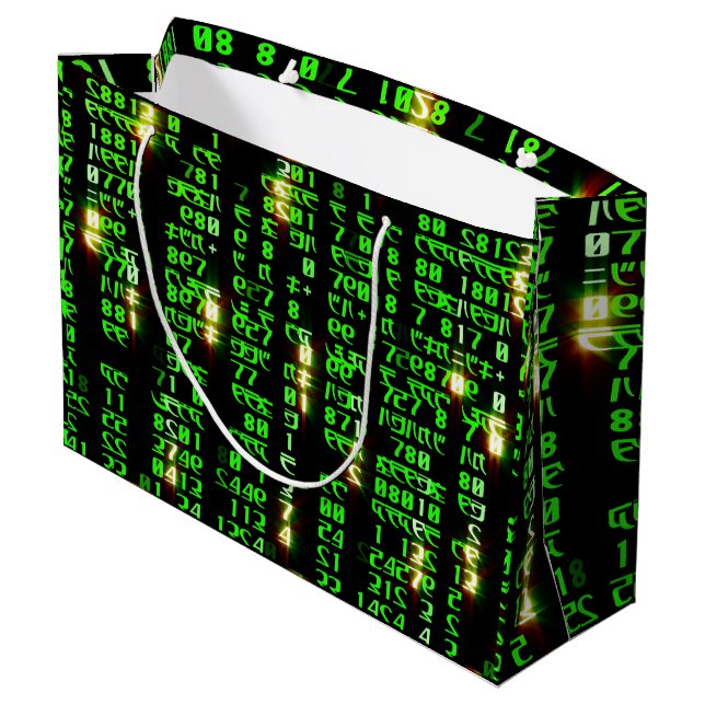 Code matrix large gift bag (Back Angled)