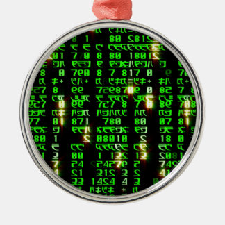 Code matrix metal tree decoration