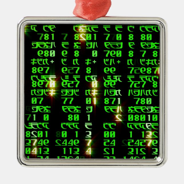Code matrix metal tree decoration (Front)