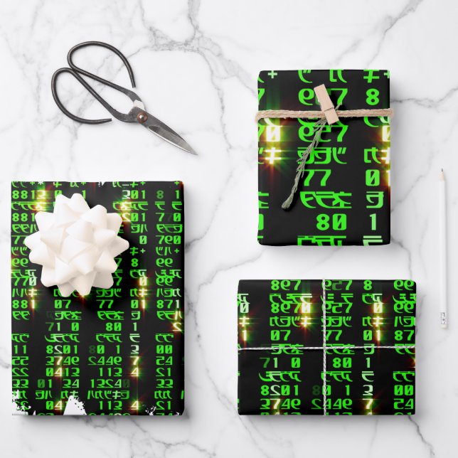 Code matrix wrapping paper sheet (Front)
