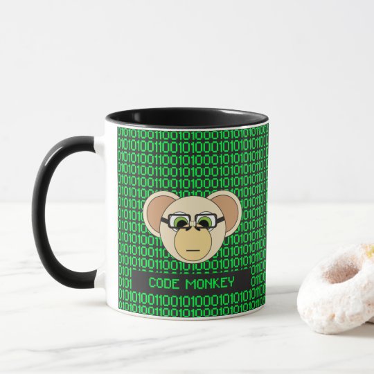 Code Monkey Cartoon Animal Programmer Coder Jungle Mug