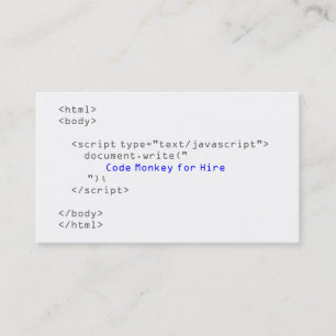Code Monkey Javascript Business Card