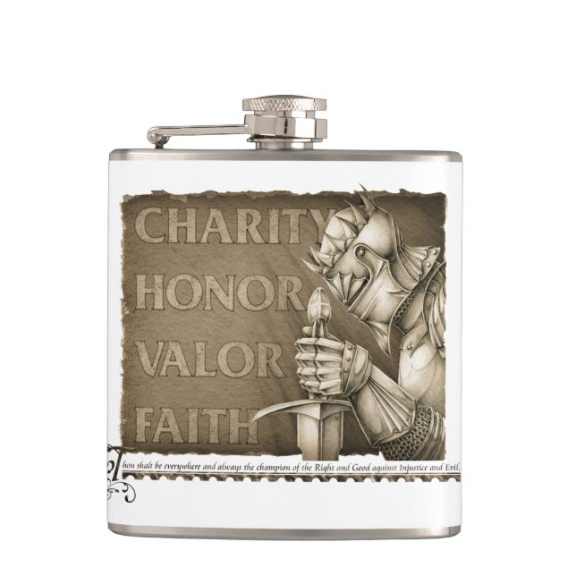 Code of Chivalry Hip Flask (Front)