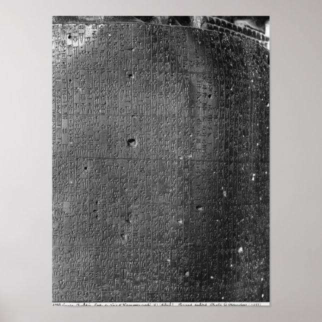 Code of Hammurabi, detail of column inscription Poster (Front)