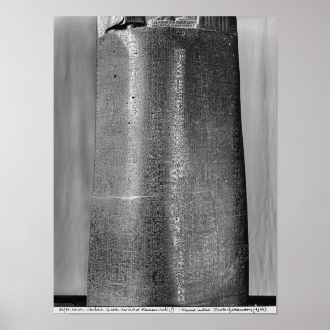 Code of Hammurabi, detail of column Poster (Front)