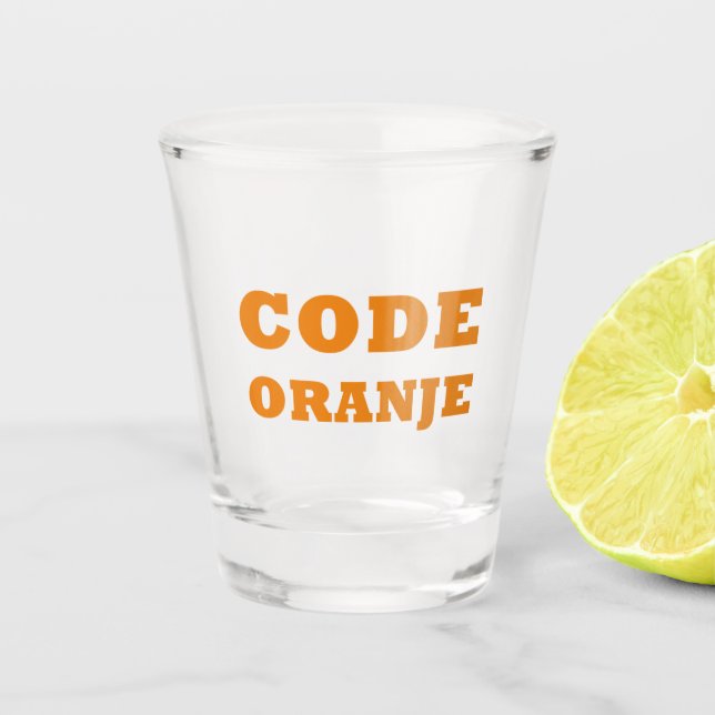 Code Oranje Shot Glass: Embrace Dutch Pride Glass (Front)