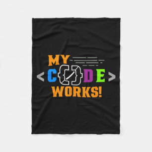 Code works funny programmer coding software fleece blanket