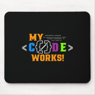 Code works funny programmer coding softwareCode wo Mouse Mat