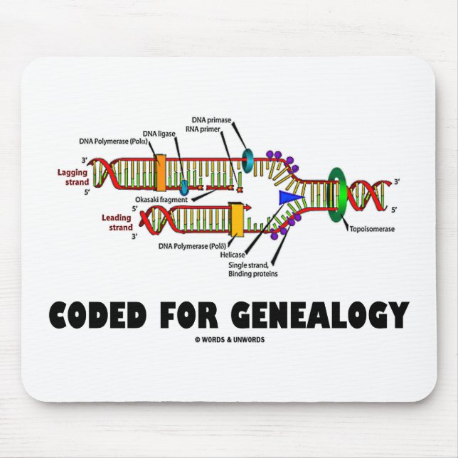 Coded For Genealogy (DNA Replication) Mouse Mat (Front)