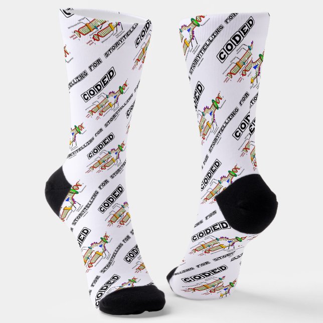 Coded For Storytelling DNA Replication Socks (Angled)