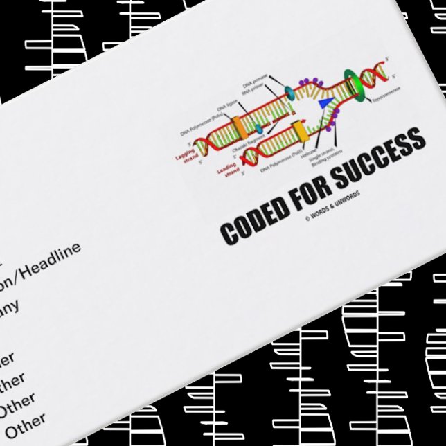 Coded For Success (DNA Replication) Business Card ("Coded For Success" business card for any entrepreneur working in biotechnology)