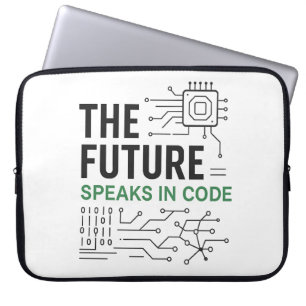 Coded Future Tech: Abstract Algorithmic Footprint  Laptop Sleeve