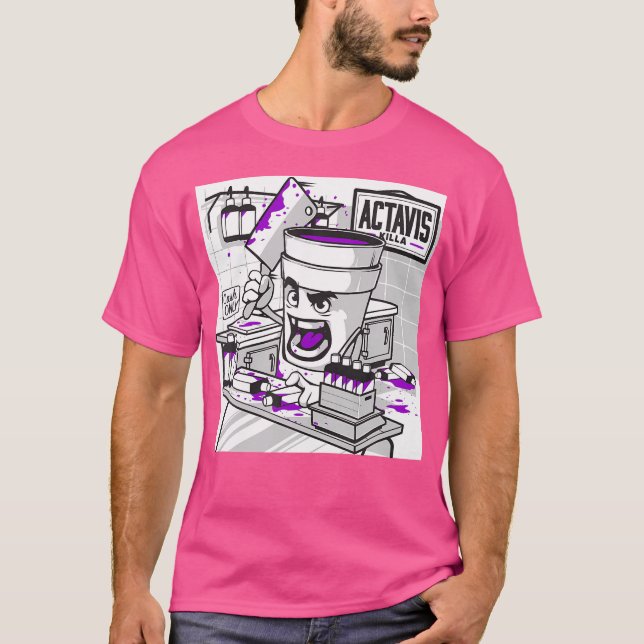 Codeine Double Cup Lean Purple Drank Sizzurp Rap H T-Shirt (Front)