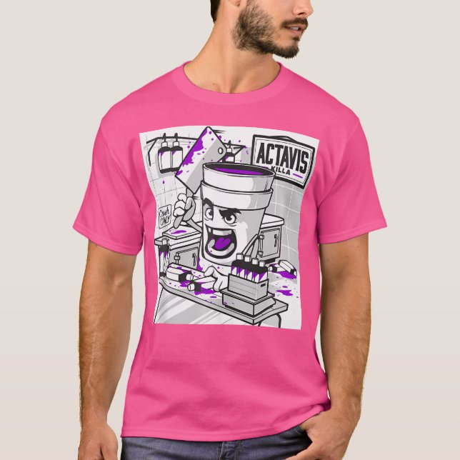 Codeine Double Cup Lean Purple Drank Sizzurp Rap H T-Shirt (Front)