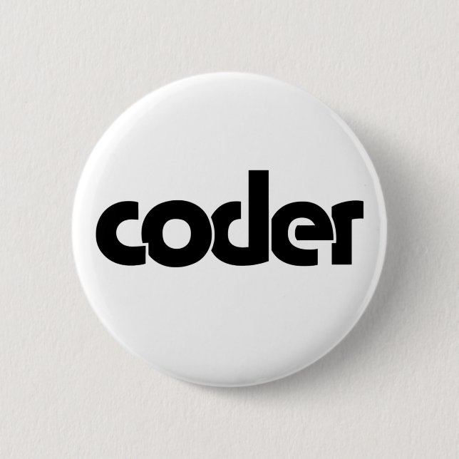 Coder 6 Cm Round Badge (Front)