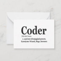Coder Definition Funny Cute Computer Nerd Gift