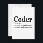 Coder Definition Funny Cute Computer Nerd Gift Thank You Card<br><div class="desc">coder, coding, programmer, software, computer, funny, sleep, eat, gift, birthday</div>