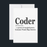 Coder Definition Funny Cute Computer Nerd Gift Thank You Card<br><div class="desc">coder, coding, programmer, software, computer, funny, sleep, eat, gift, birthday</div>