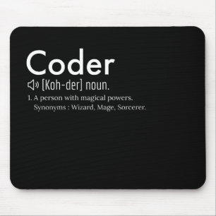 Coder Definition - programming language lovers Mouse Mat