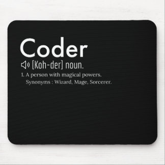 Coder Definition - programming language lovers Mouse Mat