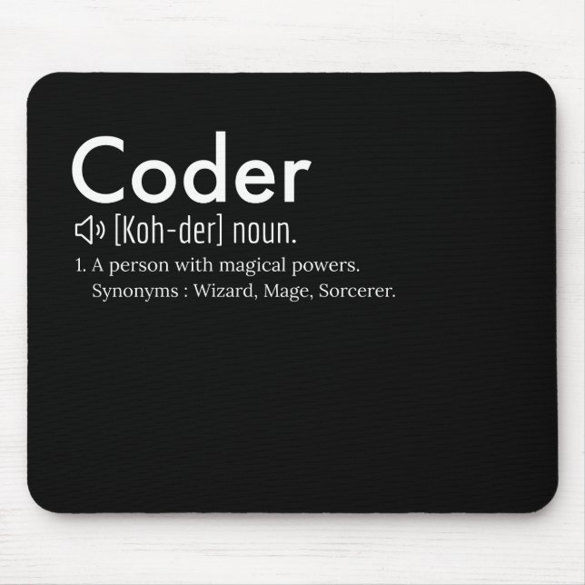 Coder Definition - programming language lovers  Mouse Mat (Front)