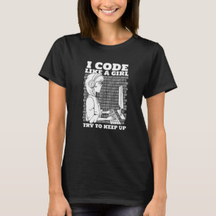 Coder Girl Programming Coding Software Developer P T-Shirt