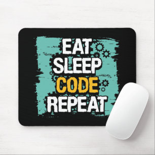 Coder Life: Eat, Sleep, Code Repeat Mouse Mat