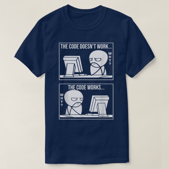 Coder Meme Science Computer Programing Humor  T-Shirt (Design Front)
