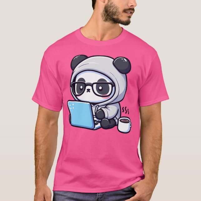 Coder Panda Coffee And Code T-Shirt (Front)