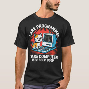 Coder Programmer Cat Computer T-Shirt