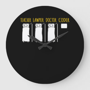 Coder Technical Computer IT Coding Programmer Grap Large Clock