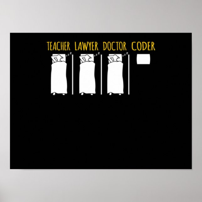 Coder Technical Computer IT Coding Programmer Grap Poster (Front)