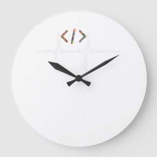 Coders Funny Computer Software Programmer Coding Large Clock
