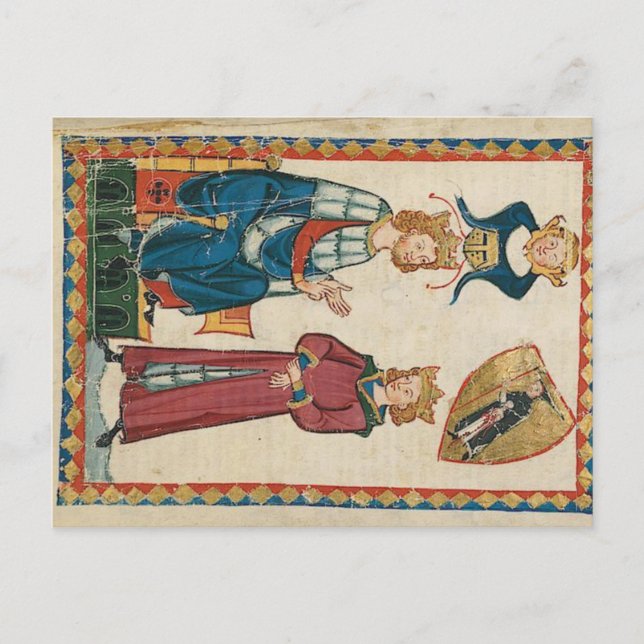 Codex Manesse - King Tyro of Scotland postcard (Front)