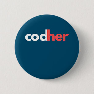Codher Girl Programmer Women Stem Engineer Lovers 6 Cm Round Badge