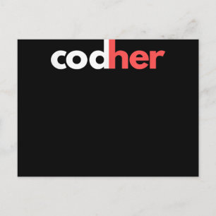Codher Girl Programmer Women Stem Engineer Lovers Announcement Postcard