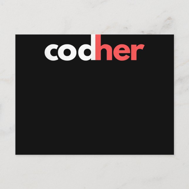 Codher Girl Programmer Women Stem Engineer Lovers Announcement Postcard (Front)