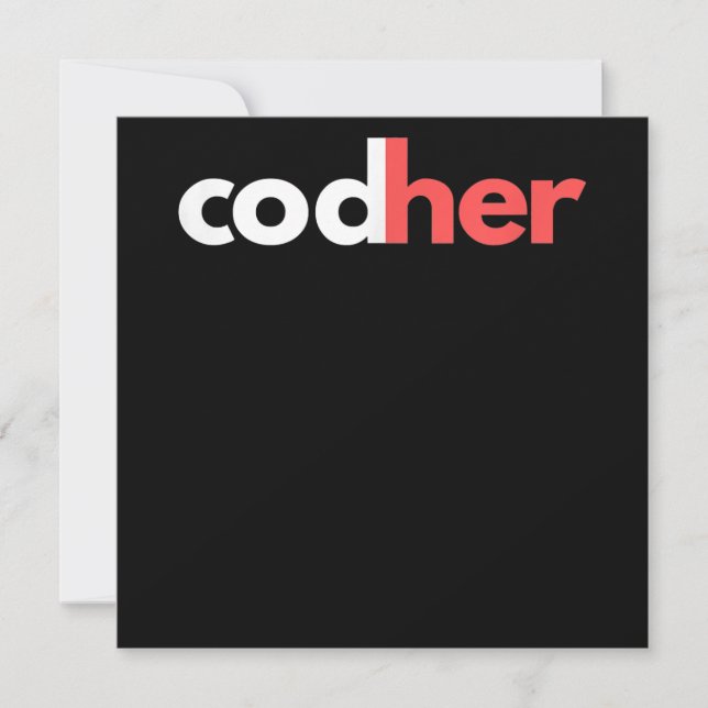 Codher Girl Programmer Women Stem Engineer Lovers Invitation (Front)