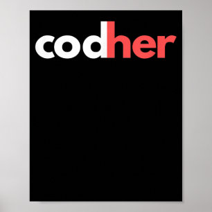 Codher Girl Programmer Women Stem Engineer Lovers Poster