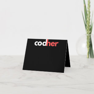Codher Girl Programmer Women Stem Engineer Lovers Thank You Card