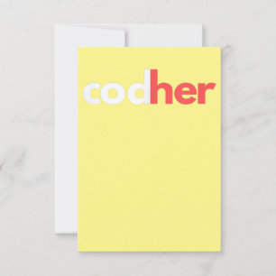 Codher Girl Programmer Women Stem Engineer Lovers Thank You Card