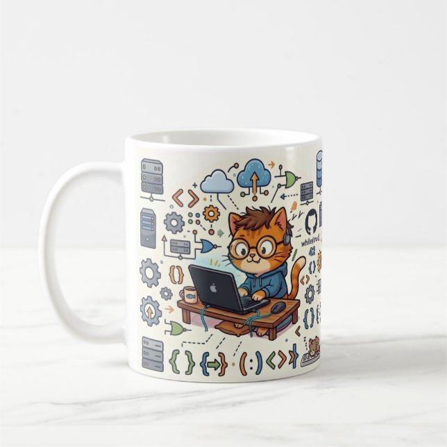 Coding Cat Developer Mug (Left)