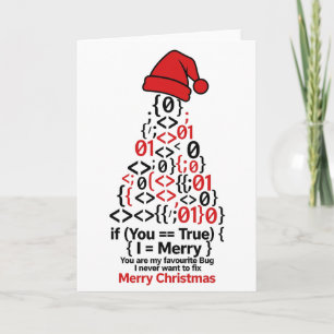 Coding Christmas Tree Card - Romantic Gift