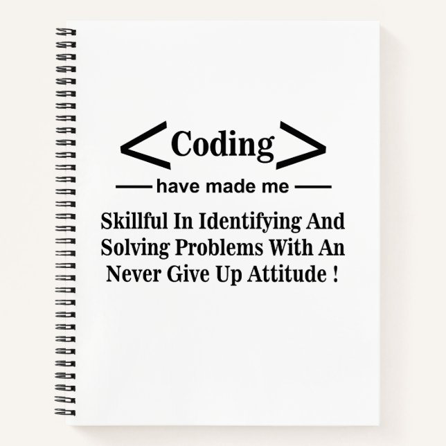 Coding Coder Developer Programmer Coding Notebook (Front)