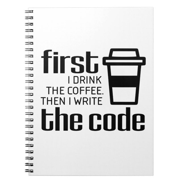 Coding Coffee Computer Programming Code Engineer Notebook (Front)