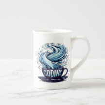 Coding Coffee Cup Binary Stream