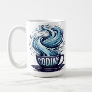 Coding Coffee Cup Binary Stream